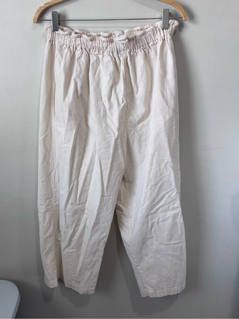 Splash Comfy Casual Wear 100% Cotton Paperbag Pants | Cream / Off-White | Size M